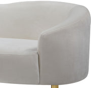 Ritz 85.5" Velvet Upholstered Sofa in Cream - 659Cream-S