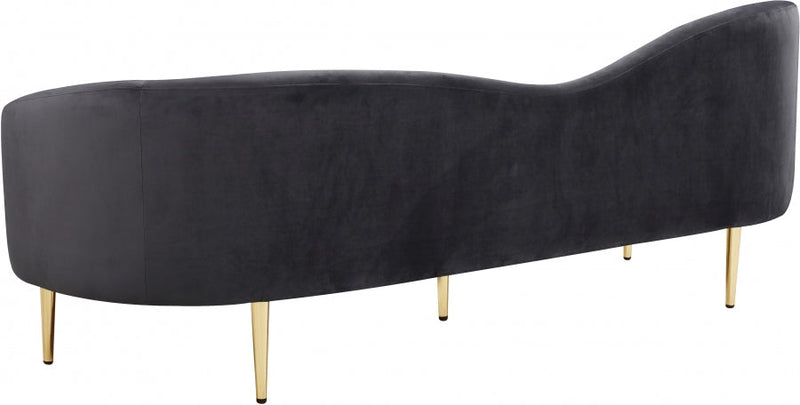 Ritz 85.5" Velvet Upholstered Sofa in Grey - 659Grey-S