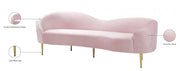 Ritz 85.5" Velvet Upholstered Sofa in Pink - 659Pink-S