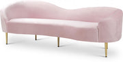 Ritz 85.5" Velvet Upholstered Sofa in Pink - 659Pink-S