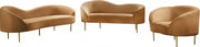 Ritz 85.5" Velvet Upholstered Sofa in Saddle - 659Saddle-S