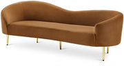 Ritz 85.5" Velvet Upholstered Sofa in Saddle - 659Saddle-S