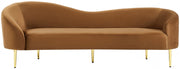 Ritz 85.5" Velvet Upholstered Sofa in Saddle - 659Saddle-S