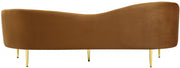 Ritz 85.5" Velvet Upholstered Sofa in Saddle - 659Saddle-S