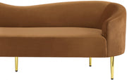 Ritz 85.5" Velvet Upholstered Sofa in Saddle - 659Saddle-S