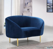 Ritz Velvet Upholstered Chair in Blue - 659Navy-C
