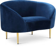 Ritz Velvet Upholstered Chair in Blue - 659Navy-C