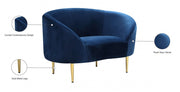 Ritz Velvet Upholstered Chair in Blue - 659Navy-C