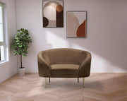 Ritz Velvet Upholstered Chair in Brown - 659Brown-C