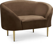 Ritz Velvet Upholstered Chair in Brown - 659Brown-C