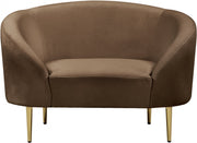 Ritz Velvet Upholstered Chair in Brown - 659Brown-C