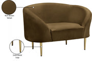 Ritz Velvet Upholstered Chair in Brown - 659Brown-C