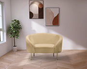 Ritz Velvet Upholstered Chair in Camel - 659Camel-C