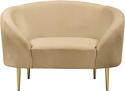 Ritz Velvet Upholstered Chair in Camel - 659Camel-C