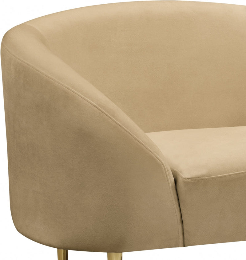 Ritz Velvet Upholstered Chair in Camel - 659Camel-C