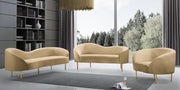 Ritz Velvet Upholstered Chair in Camel - 659Camel-C