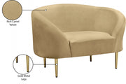 Ritz Velvet Upholstered Chair in Camel - 659Camel-C