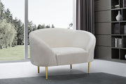 Ritz Velvet Upholstered Chair in Cream - 659Cream-C