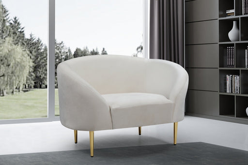 Ritz Velvet Upholstered Chair in Cream - 659Cream-C