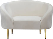 Ritz Velvet Upholstered Chair in Cream - 659Cream-C