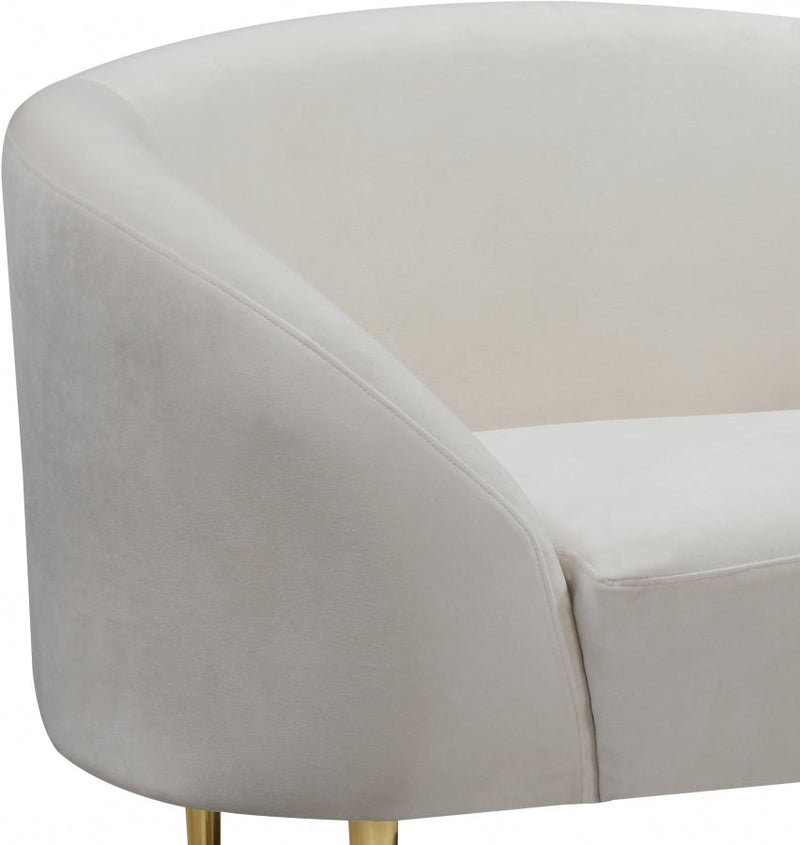 Ritz Velvet Upholstered Chair in Cream - 659Cream-C