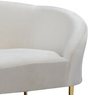 Ritz Velvet Upholstered Chair in Cream - 659Cream-C