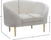 Ritz Velvet Upholstered Chair in Cream - 659Cream-C