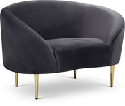 Ritz Velvet Upholstered Chair in Grey - 659Grey-C