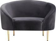 Ritz Velvet Upholstered Chair in Grey - 659Grey-C