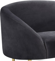 Ritz Velvet Upholstered Chair in Grey - 659Grey-C