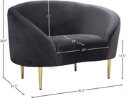Ritz Velvet Upholstered Chair in Grey - 659Grey-C