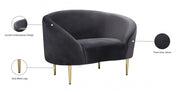 Ritz Velvet Upholstered Chair in Grey - 659Grey-C