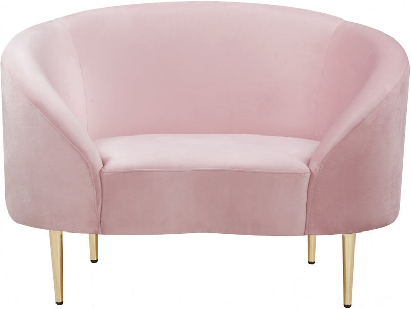 Ritz Velvet Upholstered Chair in Pink - 659Pink-C