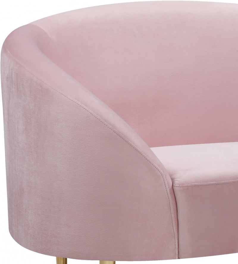 Ritz Velvet Upholstered Chair in Pink - 659Pink-C