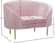Ritz Velvet Upholstered Chair in Pink - 659Pink-C