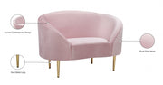 Ritz Velvet Upholstered Chair in Pink - 659Pink-C