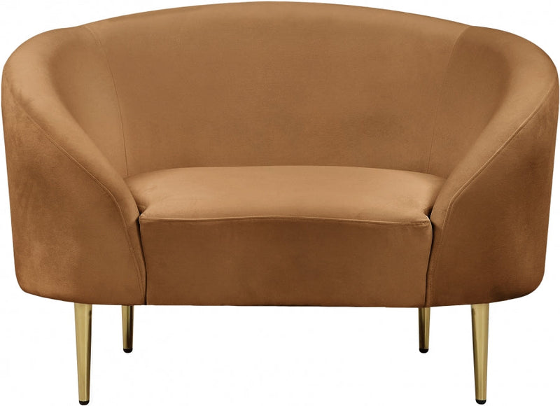 Ritz Velvet Upholstered Chair in Saddle - 659Saddle-C
