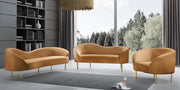 Ritz Velvet Upholstered Chair in Saddle - 659Saddle-C