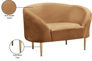 Ritz Velvet Upholstered Chair in Saddle - 659Saddle-C