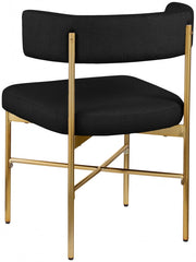Rivage Linen Textured Fabric Upholstered Dining Chair in Black, Set of 2 - 926Black-C