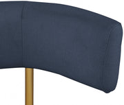 Rivage Linen Textured Fabric Upholstered Dining Chair in Blue, Set of 2 - 926Navy-C