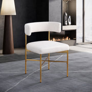 Rivage Linen Textured Fabric Upholstered Dining Chair in Cream, Set of 2 - 926Cream-C