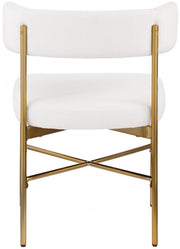 Rivage Linen Textured Fabric Upholstered Dining Chair in Cream, Set of 2 - 926Cream-C
