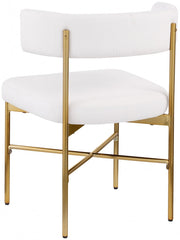 Rivage Linen Textured Fabric Upholstered Dining Chair in Cream, Set of 2 - 926Cream-C