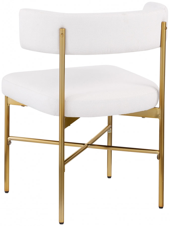 Rivage Linen Textured Fabric Upholstered Dining Chair in Cream, Set of 2 - 926Cream-C