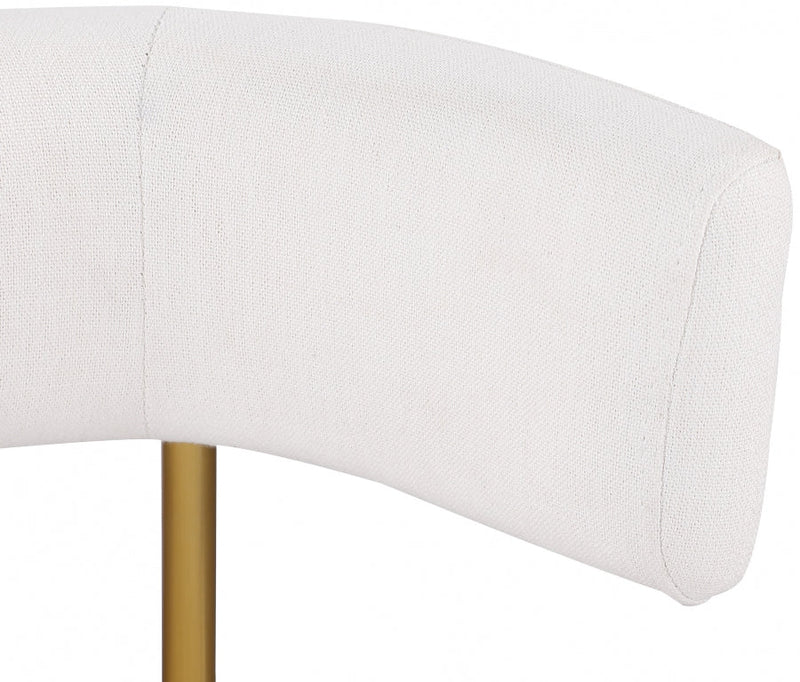 Rivage Linen Textured Fabric Upholstered Dining Chair in Cream, Set of 2 - 926Cream-C