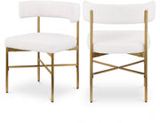 Rivage Linen Textured Fabric Upholstered Dining Chair in Cream, Set of 2 - 926Cream-C