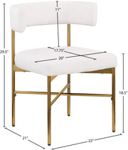 Rivage Linen Textured Fabric Upholstered Dining Chair in Cream, Set of 2 - 926Cream-C