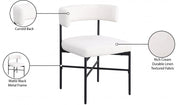 Rivage Linen Textured Fabric Upholstered Dining Chair in Cream, Set of 2 - 928Cream-C