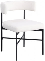 Rivage Linen Textured Fabric Upholstered Dining Chair in Cream, Set of 2 - 928Cream-C